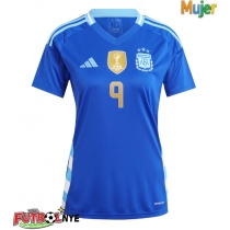 Camiseta Argentina Julian Alvarez #9 Visitante Equipación para mujer Copa America 2024 manga corta